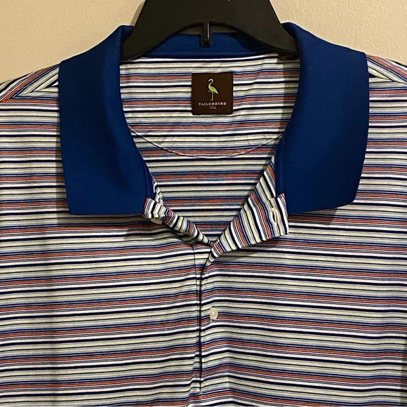 Tailorbyrd Men’s Size 3XL Golf Polo Multicolor Stripe Egyptian Cotton Casual - Picture 1 of 13